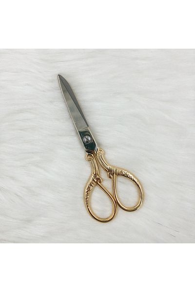 HOBİREYON Vintage Sewing Embroidery Scissors No:8 (Gold)