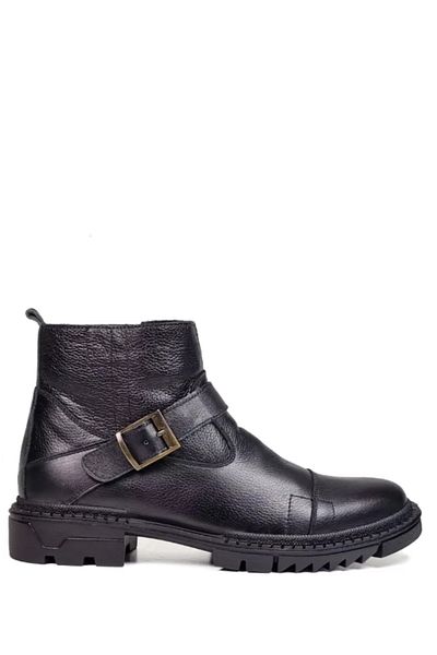 grado Genuine Leather Winter Boots Anti-Slip Rubber Sole Black 4987