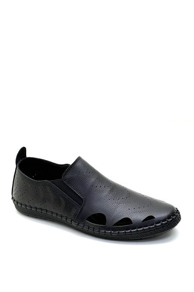 grado Genuine Leather Men's Summer Perforated Shoes Black Color 1000-17