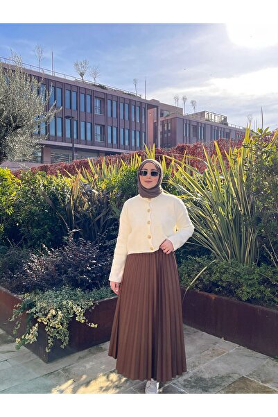 Bahar Altundemir تنورة حجاب طويلة بطيات رفيعة