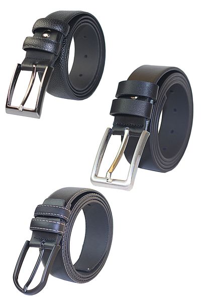 Arkem Men's Belt, Set of 3 Belts, Black Jeans and Canvas Belts. Classic and Sports Style,