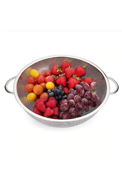 ELEGANCEV 100% STAINLESS STEEL PASTA STRAINER - STEEL STRAINER - 22.5 CM