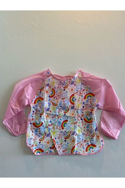 Nova Color Pink Rainbow Patterned Large Painting Apron NC-4108