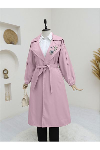 Dark pink top trench coat