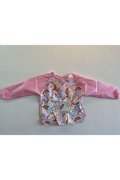 Nova Color Pink Rainbow Patterned Large Painting Apron NC-4108