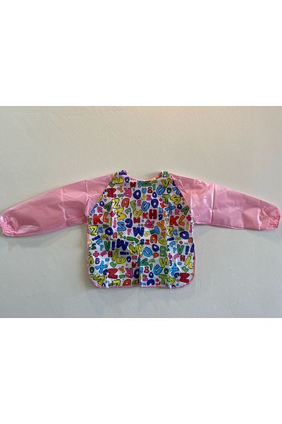 Nova Color Pink Letter Patterned Large Painting Apron NC-4108