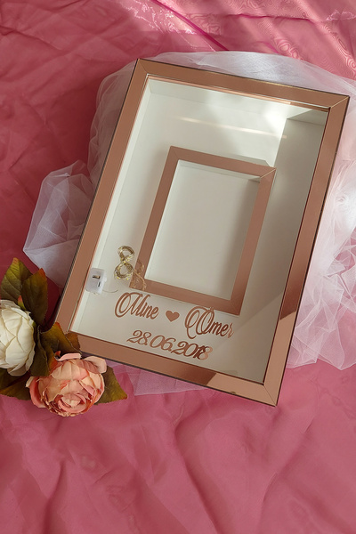 hobicehayaller 25x35 I?simli Ve Ledli Fotoğraf Bölümlü Anı Çerçevesi! Yeni Mo...