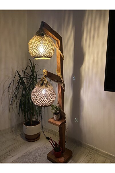 teknotrust Tasarım Ağaç Lambader 140 Doğal Ahşap Lambader Kütük Köşe Aydınlatma