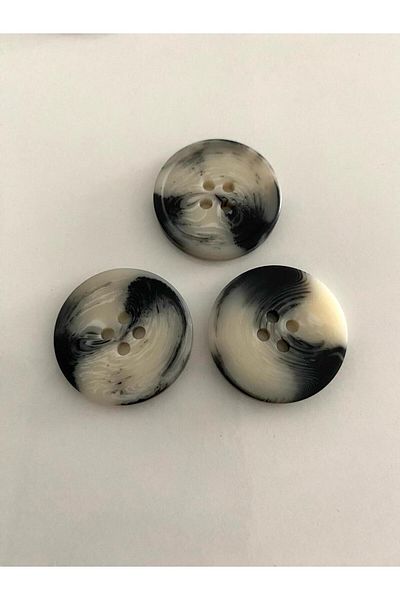 canan dizayn 25 Mm Coat And Trench Coat Button Black-white (8 PCS)