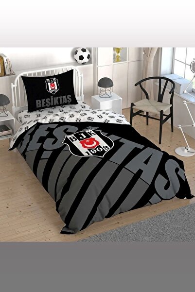 Taç Siyah Logo Lisanlı 5 Parça Tek Kişilik Uyku Seti