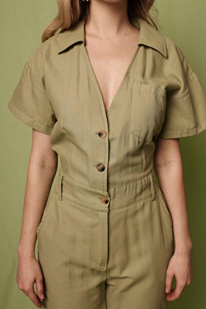 MYA Kadın Düğmeli Basic Tulum