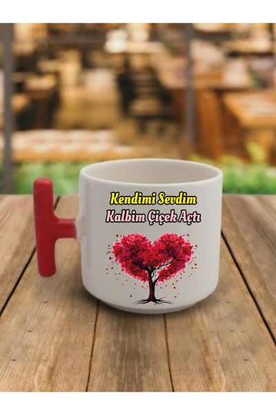 lili hediyelik I Loved Myself Heart Blossomed Coffee Cup Mug Cup - Ceramic Tea, Coffee Gift Cup