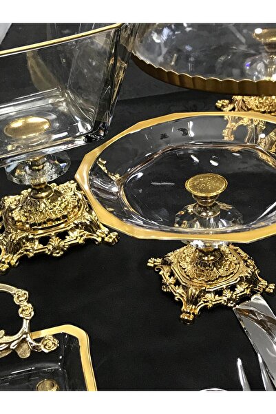 Santara Avangard Gold Casting Leg Magnificent Set Composed of 6 Presentation and Special Design 5-Piece Service Set