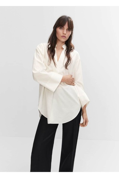 MANGO Woman Oversize V yaka bluz