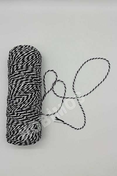 Hobimos 200 Meters Black and White Martentica String, Luck, Bracelet, Mart String, Gift Packing String