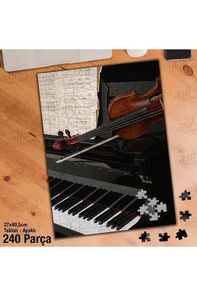 Genel Markalar Asil Hobi Keman Ve Piyano - Müzik Yapboz - Ayak Destekli Çerçeveli 240 Parça Puzzle