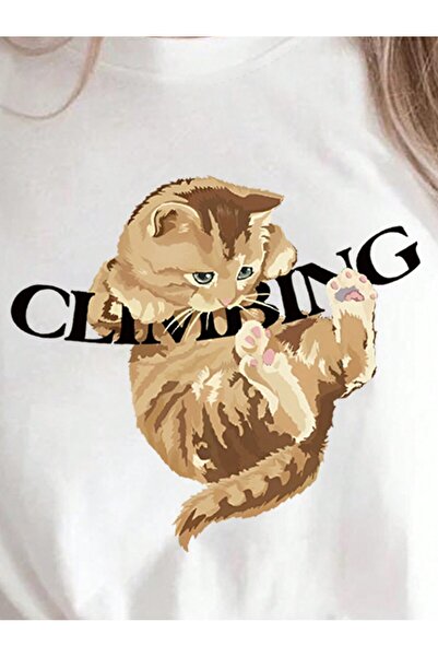 Jose Clothing Μπλουζάκι Unisex Λευκό εμπριμέ από οργανικό βαμβάκι Oversize με κοντό μανίκι