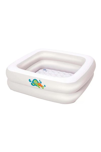 BYCEGU INFLATABLE BASE WHITE COLOR SQUARE MODEL INFLATABLE POOL BABY POOL 86X86X25 CM BW51116
