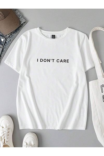 Jose Clothing Μπλουζάκι Unisex Λευκό εμπριμέ από οργανικό βαμβάκι Oversize με κοντό μανίκι