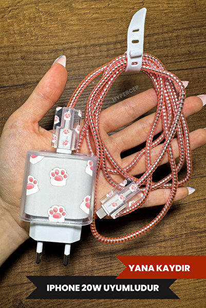 WANNA PROTECT iPhone 18W/20W Uyumlu Şeffaf Şarj Başlığı Adaptörü Koruma Kablo...