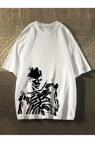 Jose Clothing Μπλουζάκι Unisex Oversize από οργανικό βαμβάκι με λευκή στάμπα - κοντομάνικο