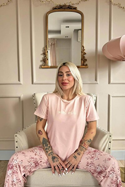 Pijamaevi Coral Sun mintás rövid ujjú kötött női pizsama szett