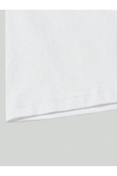 Jose Clothing Μπλουζάκι Unisex Λευκό εμπριμέ από οργανικό βαμβάκι Oversize με κοντό μανίκι