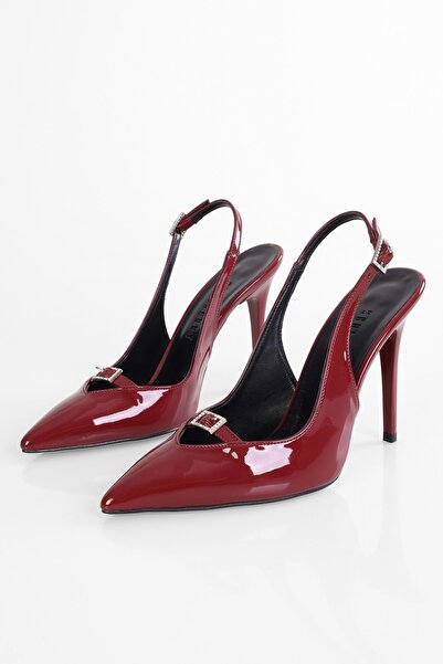 Shoeberry Жіночі туфлі Drea Burgundy з лакованої шкіри на шпильці