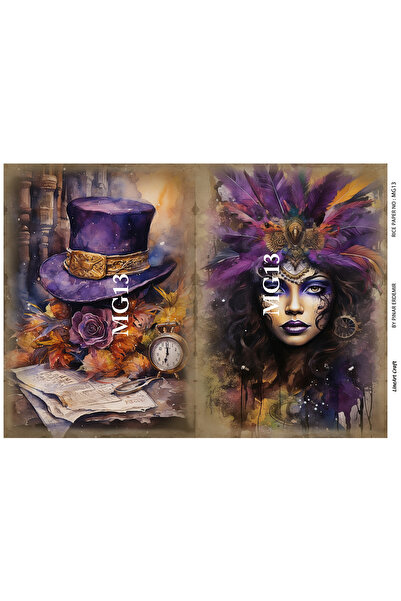 LİNEART Mg13 Model Brass Decopage Paper