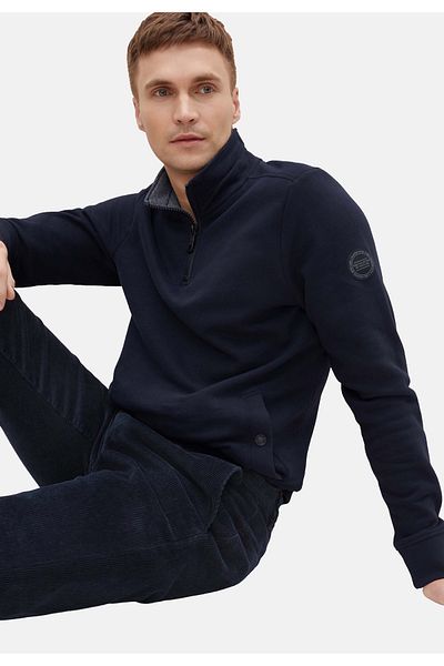 Tom Tailor Sweatshirt Langarmshirt Troyer