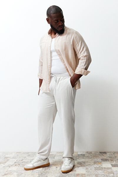 Trendyol Collection Πουκάμισο με άνετη εφαρμογή ριγέ Plus Size - Κολάρο με κουμπί, TMNSS23GO00095