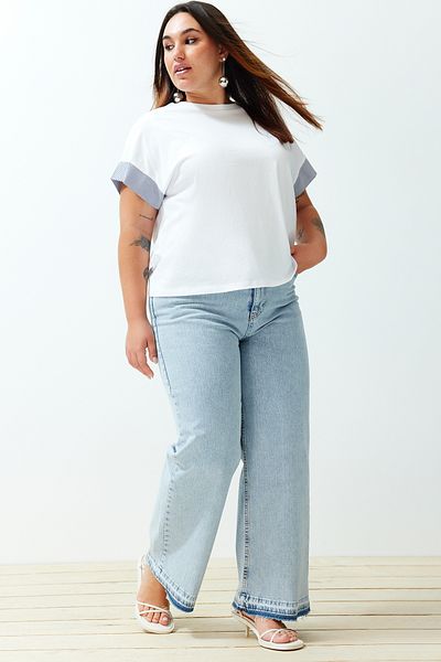 Trendyol Curve Hellblaue Größe High LegComfort Rain für große Größen