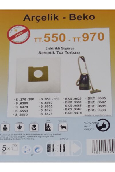 Arçelik Arçeli̇k Tt550 Tt970 Mite Synthetic (3 Pack 15 Pieces)