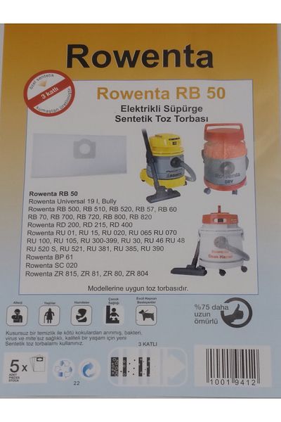 Rowenta Rb50 Washable Synthetic (2 Packs of 10 Pieces)