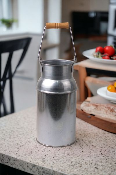 LUCKYHOMES Country Style Galvanized Long Milk Knot 28-13-10cm,Decorative Knot,Stainless Galvanized Long Wide Bucket