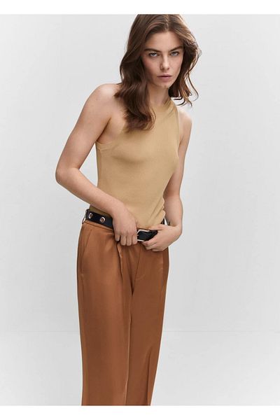 MANGO Woman Knitwear rib blouse