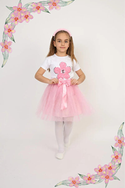 NOBLE STORE Costum pentru fetiță, ținută de 23 aprilie, fustă tutu, set de tr...