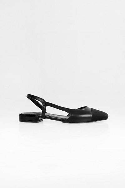 Shoeberry Sefre Black Skin Casual Ballerinas für Damen