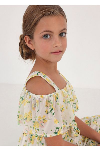 MAYORAL Girl's Summer Siphon Floral Dress 6913