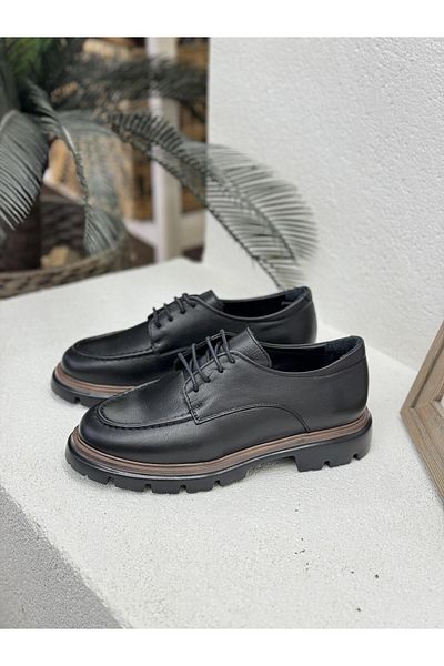 Venüs 2412903Y LACED GENUINE LEATHER 4CM THICK SOLE LOAFER WOMEN