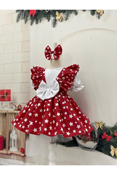 Nissa Minnie Mouse Kırmızı Puantiyeli Kız Çocuk Elbisesi