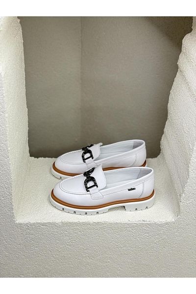 Venüs 2412902Y BUCKLE 4CM THICK SOLE GENUINE LEATHER LOAFER SHOES WOMEN