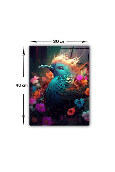 Decorita Glass Table |   Fantastic Colorful Bird |   30cm X 40cm