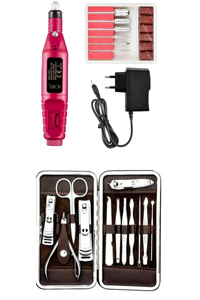 Riddex Elektrikli Tırnak Törpü Seti VE Çantalı Tırnak Makası Cımbız Törpü 12 ...