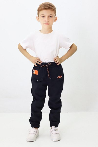 CANBİX Boy's Embroidered Capped Velvet Trousers