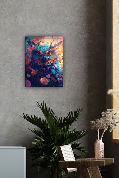 Decorita Glass Table |   Fantastic Colorful Owl |   30cm X 40cm