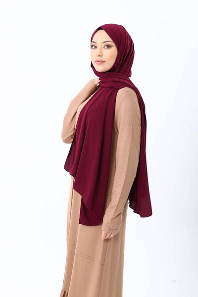 ASİLNUR Medina Silk Shawl Plum