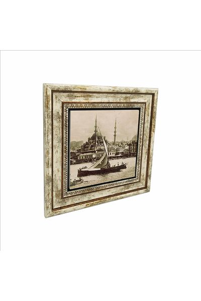 Sadrazam Eminönü New Mosque Pictură imprimată cu piatră naturală 25x25 Krt-41