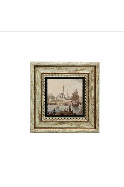 Sadrazam Eminönü New Moschee Imprimat Piatră Naturală Tablo 20x20 Krt-40