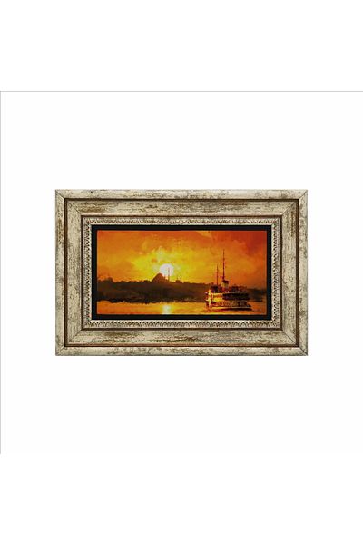 Sadrazam Pictură cu piatră naturală imprimată orizontul Istanbul 20x30 Drt-7